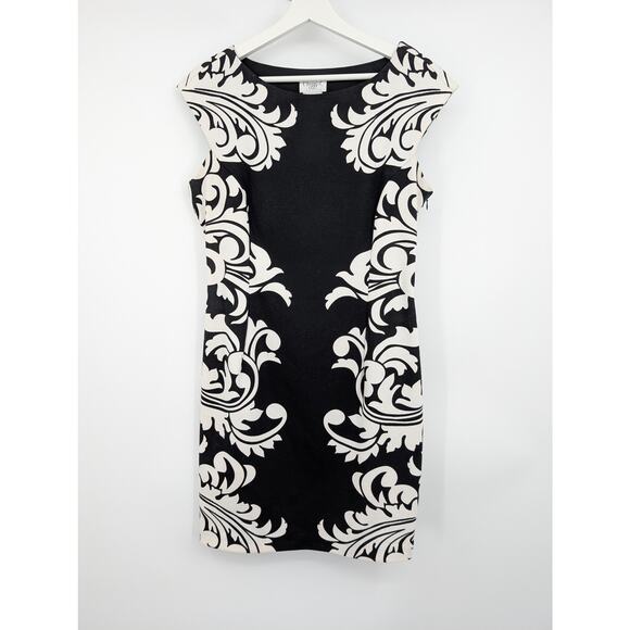 Maggy L Black and White Cocktail Dress 12P ** - Picture 1 of 6